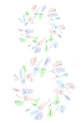 international women's day 8 march concert. delicate pastel colors spots outline flowers in a circle. hand drawn vector illustration for greeting card