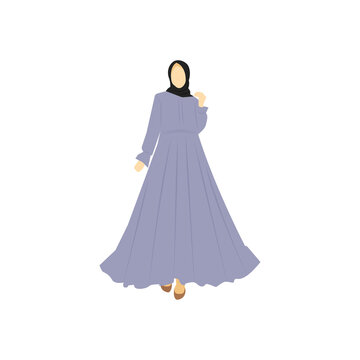 Flat character muslim woman vector graphics