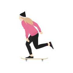 Flat character skateboard vector graphics