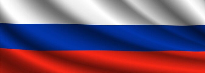 Russia Flag Vector Closeup Illustration