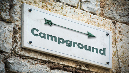 Fototapeta premium Street Sign to Campground