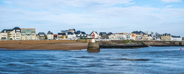 Vendée, France; February 19, 2021: photo of the entrance to the Saint Gilles Croix de Vie channel.