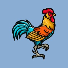 Vector illustration of a rooster