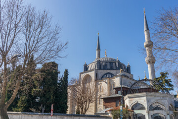 Fototapeta na wymiar Valide-i Cedid Mosque and its architectural structure