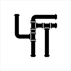 Pipe Icon, Pipe Fitting Icon, Water, Gas, Oil Pipeline, Plumbing Work