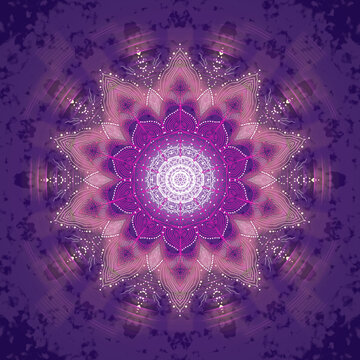 Mandala amor maior, reune 2 cores principais: o rosa, a cor do amor incondicional e o violeta, que &eacute; a cor do 7&ordm; chakra que representa a conex&atilde;o com o divino.  Uma mandala delicada com tra&ccedil;ados finos.