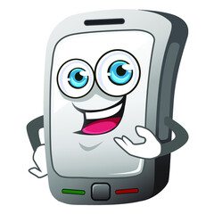 smartphone mascot cartoon in vector
