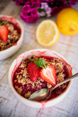 Muesli with strawberries