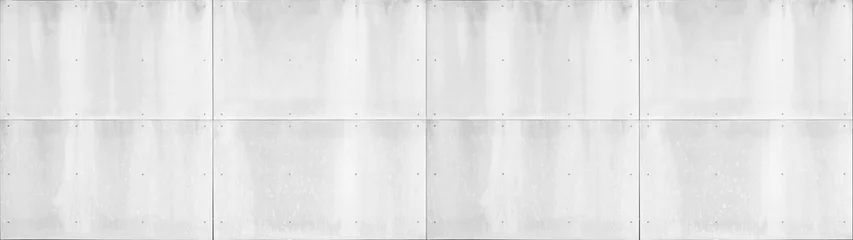 Fototapeten White gray grey grunge bright light wall with rivets, fiberglass concrete skin cement facade panels texture background banner panorama © Corri Seizinger