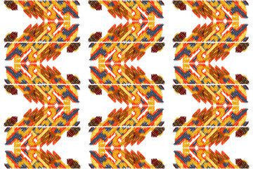 Drapery curves pagan tripe seamless pattern. Indian old surface background. Vector ornament.