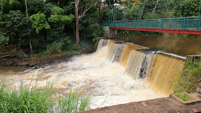 Waterfall "Parque dos saltos" in the city of Brotas