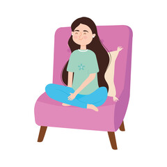 relaxed girl sitting