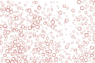 Red air Bubbles, oxygen, champagne crystal clear isolated on white background modern design. Vector illustration of EPS 10.