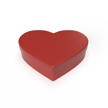 Heart Shaped Box On White Background