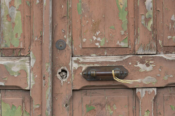 Punta Arenas no Chile.  Portas rústicas de casas. 