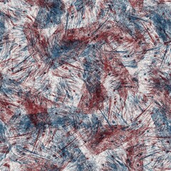 Seamless abstract texture pattern in flat red blue black white. High quality illustration. Abstract design of red and blue overlaid to form a modern attractive abstract seamless surface design.
