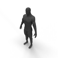 human on white background