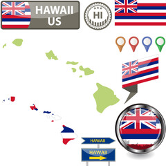 Map of Hawaii, US