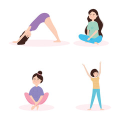 Obraz na płótnie Canvas Women doing yoga