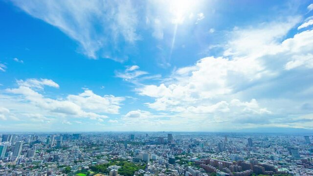 東京　大空タイムラプス　夏空