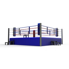 boxing ring on white background