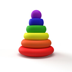 pyramid toy on white background