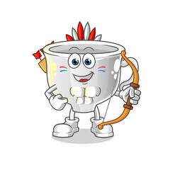 Obraz premium cup native american tribe character. cartoon mascot vector