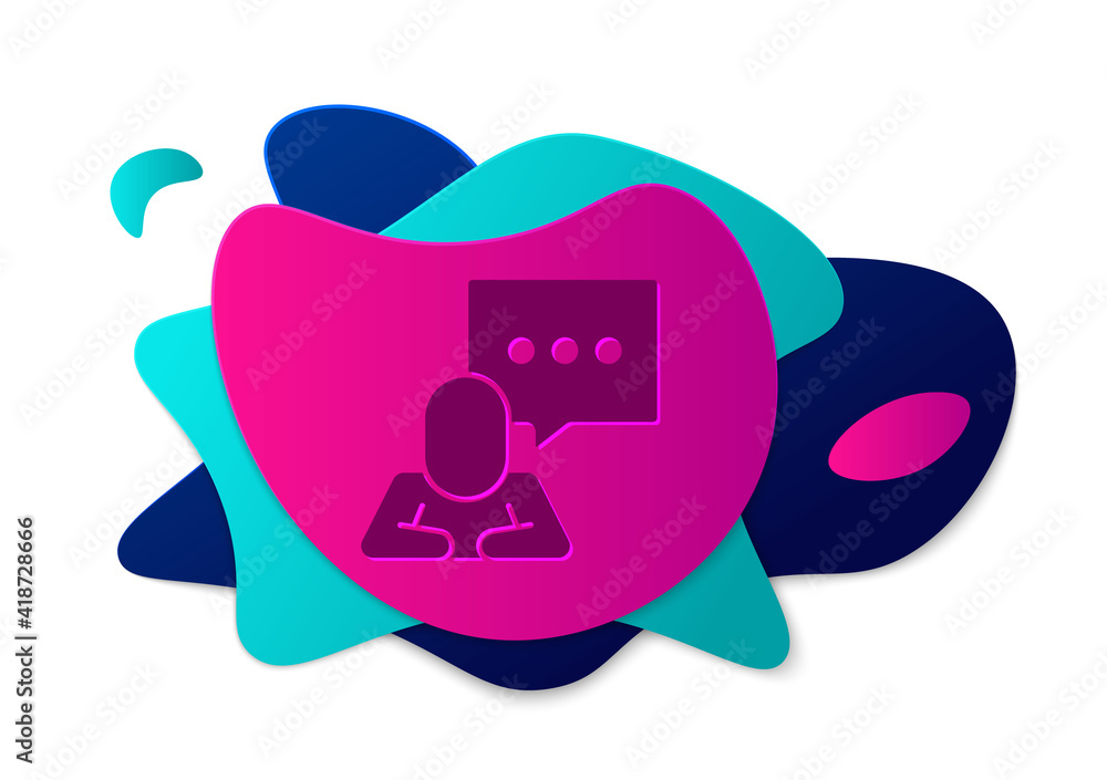 Poster color speech bubble chat icon isolated on white background. message icon. communication or comment c