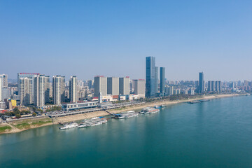 Fototapeta na wymiar Drone view of Yichang city Hubei Province, China