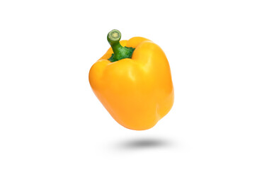 Fresh yellow bell pepper on white background