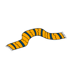 Striped scarf. Vector hand drawn doodle illustration.