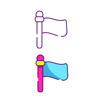 recommend clip art: colorful illustration icon and line art pictogram flag pole