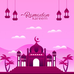 Ilustration Mosque taj mahal vector Ramadan Kareem 