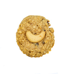 One butter Cookies on white background.