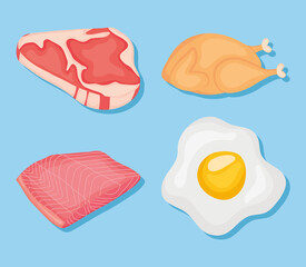 proteins and meats