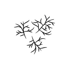 Cute hand drawn fennel. The ingredient for various meals in cooking. Vector 