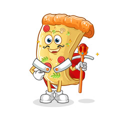 pizza king vector. cartoon character