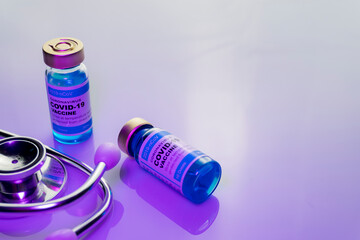 Vaccine and syringe injection. It use for prevention, immunization and treatment from corona virus infection (novel coronavirus disease 2019, COVID-19). Medicine infectious concept.