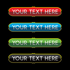 banner set, text box, title box, speech text, speech title, frame text, frame title, text border, title border