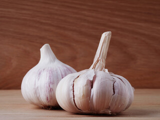 White garlic on the table