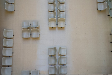 waiting room top view with chairs