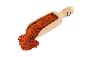 Tandoori Masala mix of spices in wooden scoop isolated on white background. Spices and food...