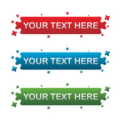 banner set, text box, title box, speech text, speech title, frame text, frame title, text border, title border
