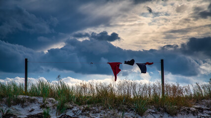 Wäscheleine am Strand