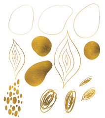 Hand painted Abstract shapes , splashes and strokes