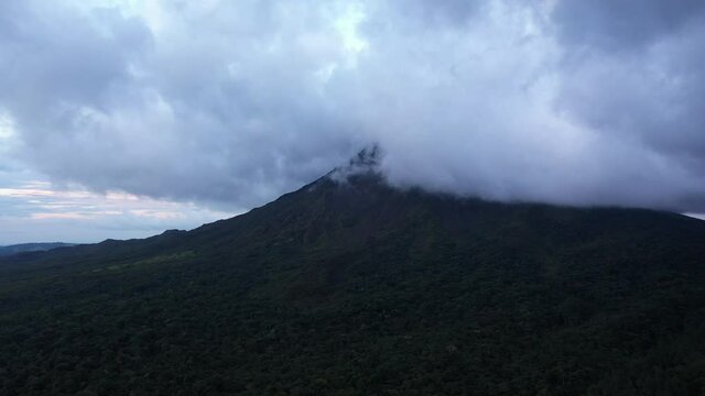 clouds over mountain arenal volcano active andesitic stratovolcano Costa Rica