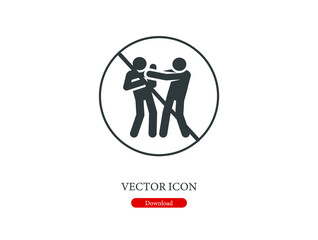 No fighting vector icon.  Editable stroke. Linear style sign for use on web design and mobile apps, logo. Symbol illustration. Pixel vector graphics - Vector