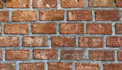 Old brick wall in vintage and retro texture background.