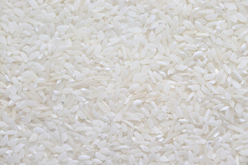 Fototapeta na wymiar The texture of rice cereals. White background with rice. Jasmine, risotto, basmati.