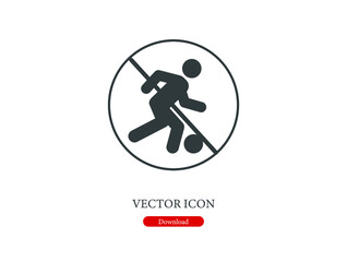 No football  vector icon.  Editable stroke. Linear style sign for use on web design and mobile apps, logo. Symbol illustration. Pixel vector graphics - Vector